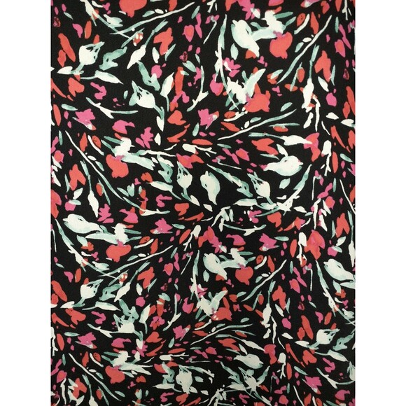 TAHARI Plus Size 1X Shift Dress Black Red White Floral Ruffle Cap Sleeve - Picture 3 of 6